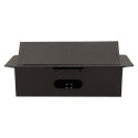 ORNO GNIAZDA WPUSZCZANE W BLAT 2X2P+Z, 2XUSB PŁASKI RANT CZARNY