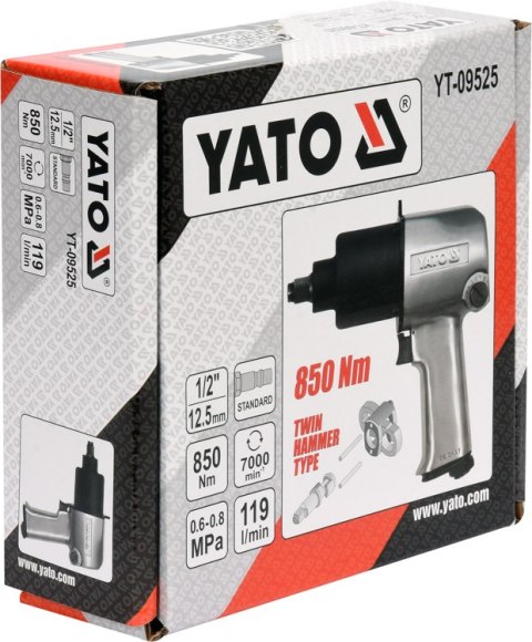 YATO KLUCZ PNEUMATYCZNY 1/2'' 850NM YATO KLUCZ PNEUMATYCZNY 1/2'' 850NM