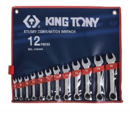 KING TONY KOMPLET KLUCZY PŁASKO-OCZKOWYCH KRÓTKICH 12 SZTUK 8-19MM,