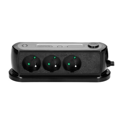 ORNO PRZEDŁUŻACZ BIURKOWY Z WYŁĄCZNIKIEM 3X2P+Z, 2XUSB 1,4M ORNO PRZEDŁUŻACZ BIURKOWY Z WYŁĄCZNIKIEM 3X2P+Z, 2XUSB 1,4M