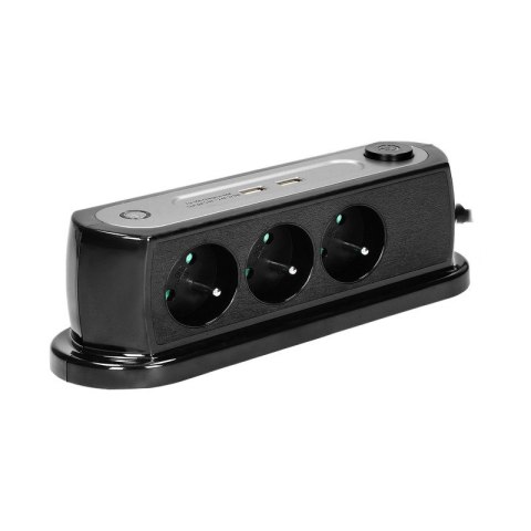 ORNO PRZEDŁUŻACZ BIURKOWY Z WYŁĄCZNIKIEM 3X2P+Z, 2XUSB 1,4M ORNO PRZEDŁUŻACZ BIURKOWY Z WYŁĄCZNIKIEM 3X2P+Z, 2XUSB 1,4M