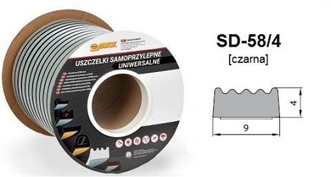 STOMIL USZCZELKA CZARNA SD-58/4-0 DGP 9*4 MB STOMIL USZCZELKA CZARNA SD-58/4-0 DGP 9*4 MB