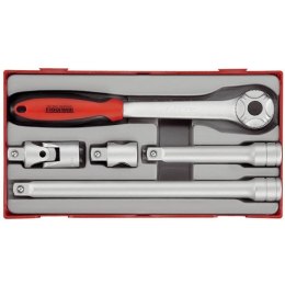 TENG TOOLS ZESTAW POKRĘTŁA ZAPADKOWEGO Z CHWYTEM KWADRATOWYM 1/2'',5EL.