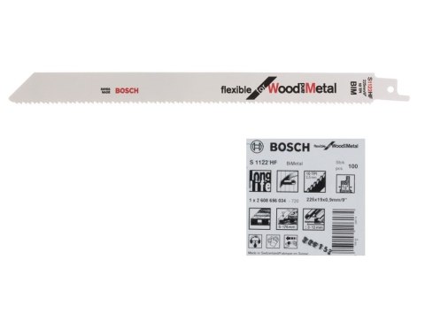 BOSCH BRZESZCZOT DO PIŁY SZABLASTEJ S1122HF 100SZT BOSCH BRZESZCZOT DO PIŁY SZABLASTEJ S1122HF 100SZT