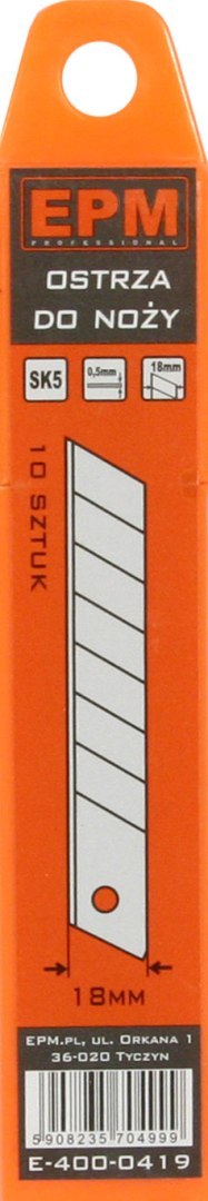 EPM OSTRZA 18MM 10 SZTUK EPM OSTRZA 18MM 10 SZTUK