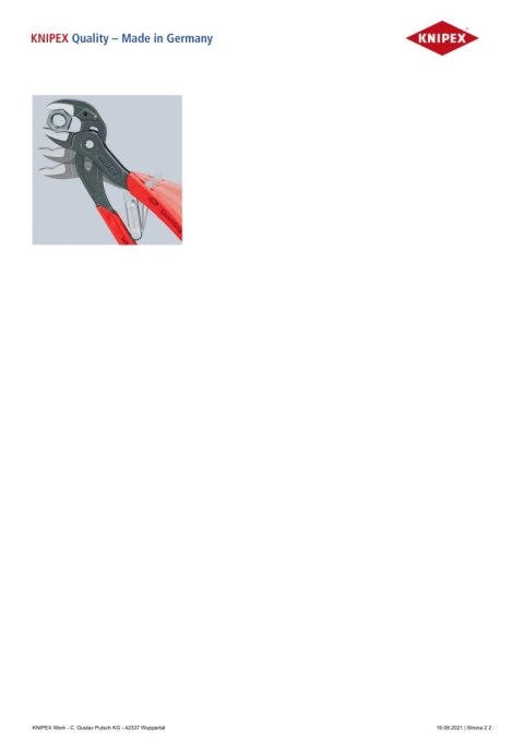 KNIPEX SZCZYPCE DO RUR SMARTGRIP 250MM KNIPEX SZCZYPCE DO RUR SMARTGRIP 250MM