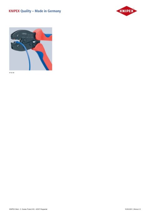 KNIPEX SZCZYPCE PRECIFORCE DO ZGNIATANIA 0,5 - 6,0 MM2 KNIPEX SZCZYPCE PRECIFORCE DO ZGNIATANIA 0,5 - 6,0 MM2