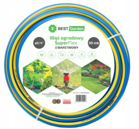 WĄŻ OGRODOWY 3/4" 30m SUPER FLEX BEST GARDEN WĄŻ OGRODOWY 3/4" 30m SUPER FLEX BEST GARDEN