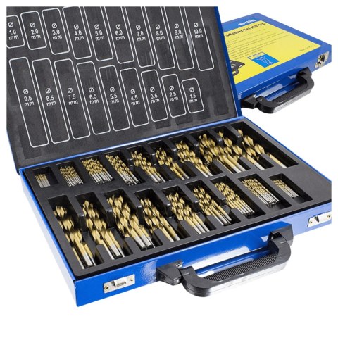 E-hurtownia Wiertła kobaltowe 1-10mm 230el tytanowa powłoka skrzynka metalowa E-hurtownia Wiertła kobaltowe 1-10mm 230el tytanowa powłoka skrzynka metalowa