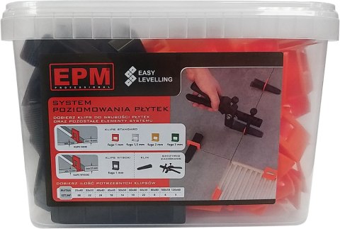 EPM SYSTEM UKŁADANIA PŁYTEK EASY LEVELING 50 KLIN+ 100 KLIPS 1MM EPM SYSTEM UKŁADANIA PŁYTEK EASY LEVELING 50 KLIN+ 100 KLIPS 1MM