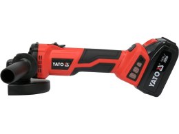 YATO SZLIFIERKA KĄTOWA 18V 125MM, BEZSZCZOTKOWA 1*4AH+ŁADOWARKA