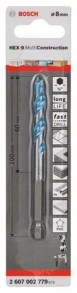 BOSCH WIERTŁO MULTICONSTRUCTION HEX-9 8*60*100 BOSCH WIERTŁO MULTICONSTRUCTION HEX-9 8*60*100
