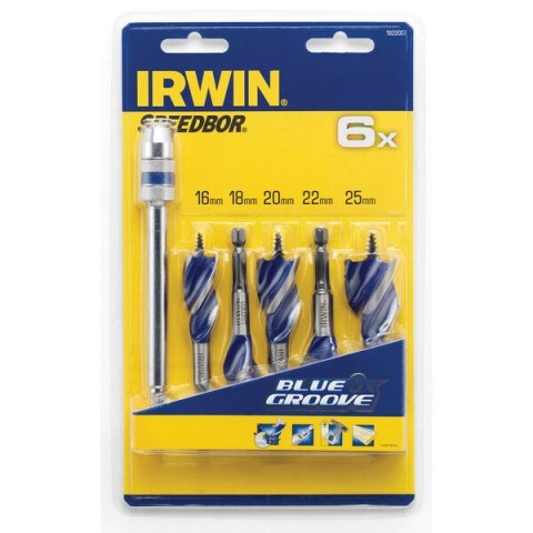 IRWIN ZESTAW WIERTEŁ DO DREWNA BLUE GROOVE 6X 5 EL. IRWIN ZESTAW WIERTEŁ DO DREWNA BLUE GROOVE 6X 5 EL.