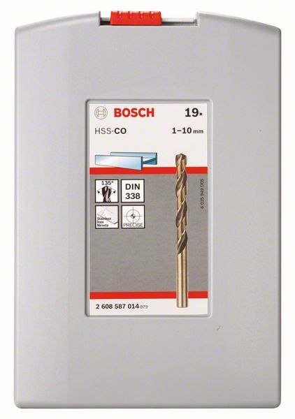 BOSCH ZESTAW WIERTEŁ HSS-CO DO METALU 19 EL. BOSCH ZESTAW WIERTEŁ HSS-CO DO METALU 19 EL.