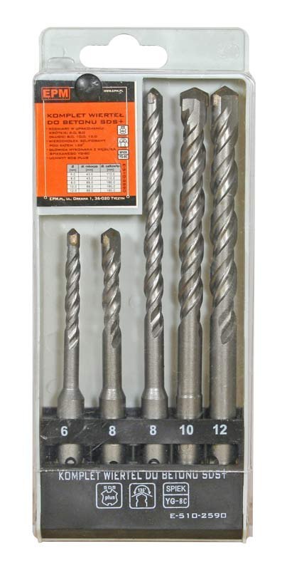 EPM ZESTAW WIERTEŁ SDS+ DO BETONU 6,8 - KR, 8,10,12 - DŁ. SZT. EPM ZESTAW WIERTEŁ SDS+ DO BETONU 6,8 - KR, 8,10,12 - DŁ. SZT.