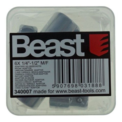 BEAST Adaptery redukcja zestaw 6szt 1/2 1/4 3/4 3/8 F M redukcje redukcyjne do kluczy nasadowych BEAST Adaptery redukcja zestaw 6szt 1/2 1/4 3/4 3/8 F M redukcje redukcyjne do kluczy nasadowych