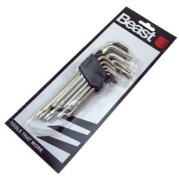 BEAST KLUCZE TYPU TORX T10-50 CV Z OTWOREM 9 SZTUK