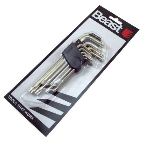BEAST KLUCZE TYPU TORX T10-50 CV Z OTWOREM 9 SZTUK BEAST KLUCZE TYPU TORX T10-50 CV Z OTWOREM 9 SZTUK