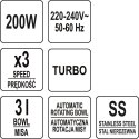 LUND MIKSER RĘCZNY 200-250W MISA, STAL NIERDZEWNA