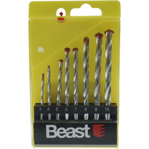 BEAST WIERTŁA DO BETONU 3-4-5-6-7-8-9-10 mm 8 sztuk