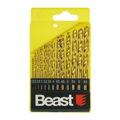 BEAST WIERTŁA DO METALU 1.5-6.5mm HSS 13szt BIAŁE