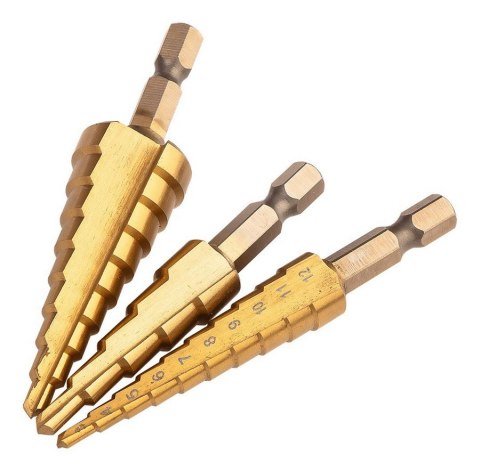NEO ZESTAW WIERTEŁ STOPNIOWYCH HSS TIN 3-20 MM HEX 3 SZT. NEO ZESTAW WIERTEŁ STOPNIOWYCH HSS TIN 3-20 MM HEX 3 SZT.