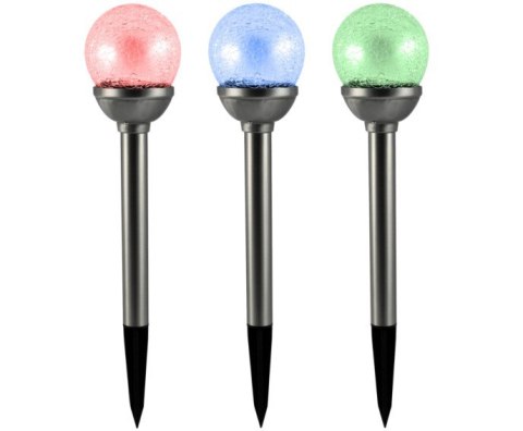 POLUX LAMPA SOLARNA LED KULA RGB 8CM SZKLANA SATYNA POLUX LAMPA SOLARNA LED KULA RGB 8CM SZKLANA SATYNA