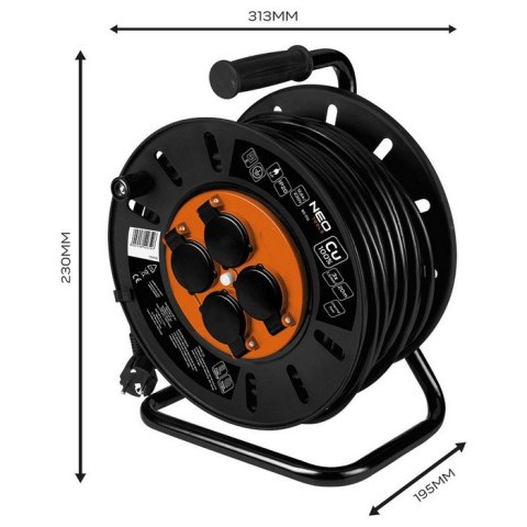 NEO PRZEDŁUŻACZ BĘBNOWY 20M 3*1.5MM2 NEO PRZEDŁUŻACZ BĘBNOWY 20M 3*1.5MM2