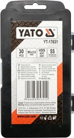 YATO ZESTAW DO NAPRAWY GWINTÓW M5*0,8
