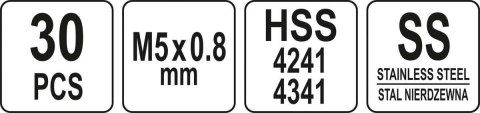 YATO ZESTAW DO NAPRAWY GWINTÓW M5*0,8 YATO ZESTAW DO NAPRAWY GWINTÓW M5*0,8