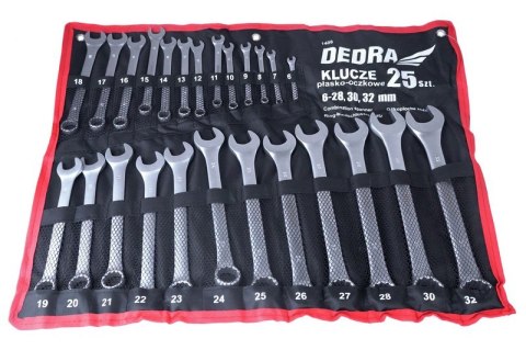DEDRA KOMPLET KLUCZY PŁASKO-OCZKOWYCH 25-SZTUK 6-32MM DEDRA KOMPLET KLUCZY PŁASKO-OCZKOWYCH 25-SZTUK 6-32MM