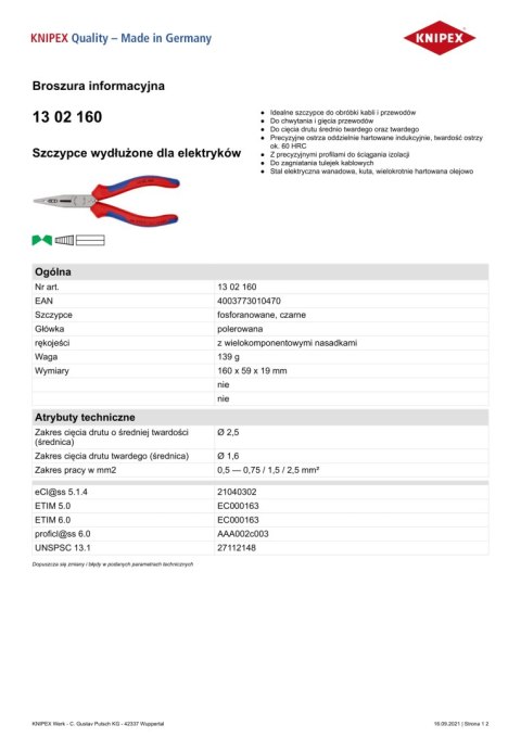 KNIPEX SZCZYPCE DLA ELEKTRYKÓW 4W1 160MM KNIPEX SZCZYPCE DLA ELEKTRYKÓW 4W1 160MM