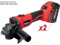 YATO SZLIFIERKA KĄTOWA 18V 125MM, BEZSZCZOTKOWA 2*4AH+ŁADOWARKA