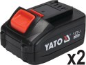 YATO SZLIFIERKA KĄTOWA 18V 125MM, BEZSZCZOTKOWA 2*4AH+ŁADOWARKA