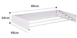 BEAST Suszarka na pranie Ścienna Składana METALOWA 80cm Wisząca Rozkładana mocna