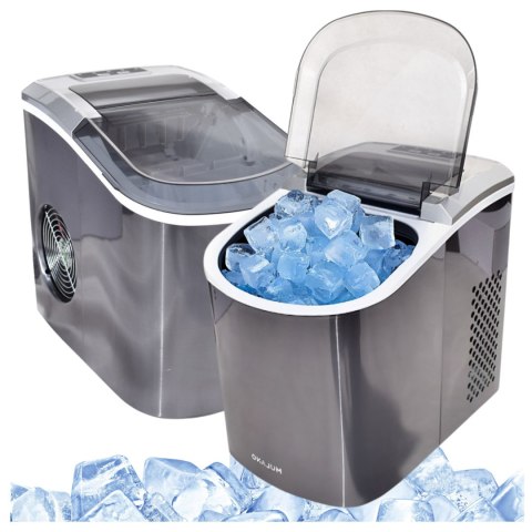E-hurtownia Kostkarka do lodu 2,2L 10-15kg/24h szara przenośna 2 rozmiary kostek