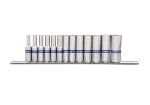 KING TONY ZESTAW NASADEK 1/4'' DŁUGIE 4-14MM 6-KĄT 13CZ. SZYNA KING TONY ZESTAW NASADEK 1/4'' DŁUGIE 4-14MM 6-KĄT 13CZ. SZYNA