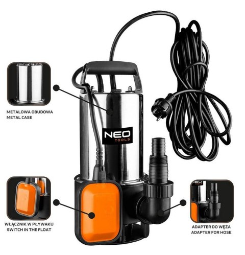 NEO POMPA ZANURZENIOWA DO BRUDNEJ WODY 900W NEO POMPA ZANURZENIOWA DO BRUDNEJ WODY 900W