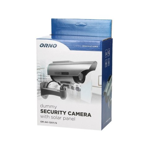 ORNO ATRAPA KAMERY MONITORUJĄCEJ CCTV SREBRNA Z PANELEM SŁONECZN. ORNO ATRAPA KAMERY MONITORUJĄCEJ CCTV SREBRNA Z PANELEM SŁONECZN.