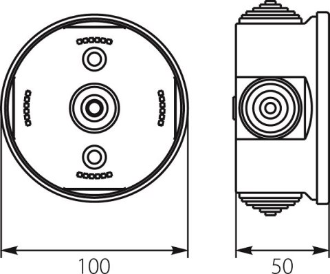 UN PUSZKA HERMETYCZNA NATYNKOWA 100MM IP44 SZARA PO-100 UN PUSZKA HERMETYCZNA NATYNKOWA 100MM IP44 SZARA PO-100