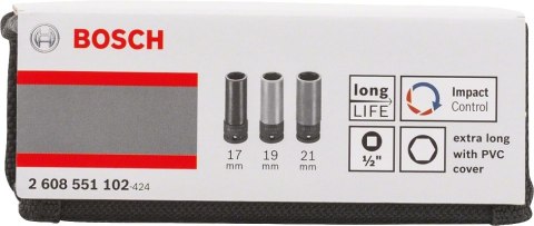 BOSCH KLUCZE NASADOWE ZESTAW 3-CZĘŚCIOWY 1/2'' 17,19,21MM BOSCH KLUCZE NASADOWE ZESTAW 3-CZĘŚCIOWY 1/2'' 17,19,21MM