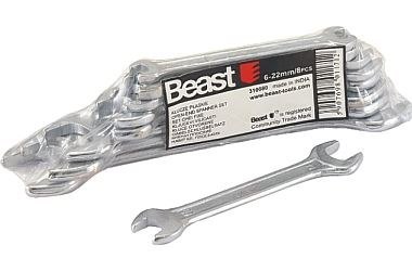 BEAST KLUCZE PŁASKIE 6-22 mm WS 8 sztuk BEAST KLUCZE PŁASKIE 6-22 mm WS 8 sztuk