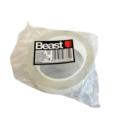 BEAST Taśma dwustronna nano samoprzylepna wodoodporna MEGA MOCNA GRUBA 5 m x 3 cm NANO BEAST Taśma dwustronna nano samoprzylepna wodoodporna MEGA MOCNA GRUBA 5 m x 3 cm NANO