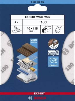 BOSCH ARKUSZ ŚCIERNY PIANKA EXPERT 115*140MM W480 G180 2PC.