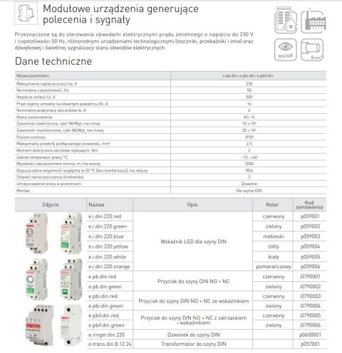 ENEXT LAMPKA SYGNALIZACYJNA NA SZYNĘ DIN E.I.DIN.220 BIAŁA ENEXT LAMPKA SYGNALIZACYJNA NA SZYNĘ DIN E.I.DIN.220 BIAŁA
