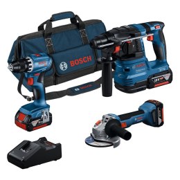 BOSCH ZESTAW COMBI GSR18V-45 + GWS18V-8 + GBH18V-22 3*4.0AH