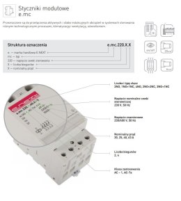 ENEXT STYCZNIK MODUŁOWY E.MC.220.2.25.2NO 2P 25A 2NO