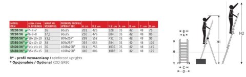 FARAONE DRABINA TRZYELEMENTOWA 3X10 SZCZEBLI ST300/3N FARAONE DRABINA TRZYELEMENTOWA 3X10 SZCZEBLI ST300/3N