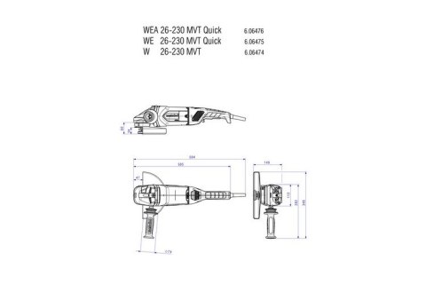 METABO SZLIFIERKA KĄTOWA WE 26-230 MVT QUICK METABO SZLIFIERKA KĄTOWA WE 26-230 MVT QUICK
