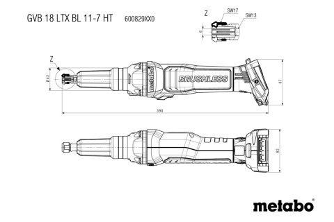 METABO SZLIFIERKA PROSTA AKUMULATOROWA GVB 18 LTX BL 11-7 HT 0*AH METABO SZLIFIERKA PROSTA AKUMULATOROWA GVB 18 LTX BL 11-7 HT 0*AH